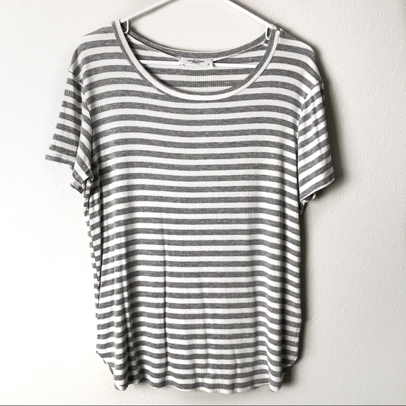 Carly Jean Los Angeles Tops - CJLA CJ’s Ribbed Favorite Scoop Neck Striped